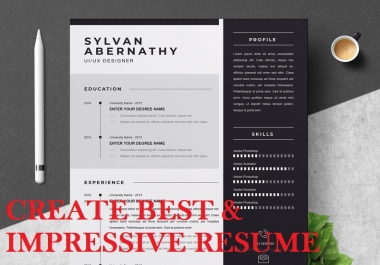I can Provide You Impressive,  Best & Professional Resume within 24 Hours