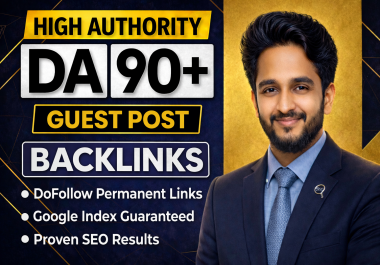 Write & Publish 50 High Authority Guest Post Dofollow Backlinks Moz DA 90+ Google Index Guaranteed
