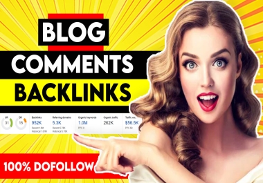 I will 300 manual dofollow blog comment backlinks high tf cf da pa