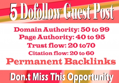 I WIll Write And Publish Dofollow Guest Post On DA 55-70+ Websites