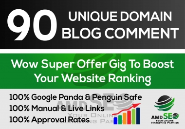 I Will Do 90 Unique Domains Blog Comments Backlinks to Rank Higher In Google