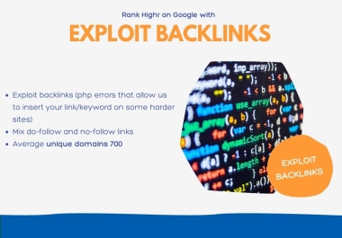 1000 Exploit backlinks Do-Follow & No-Follow