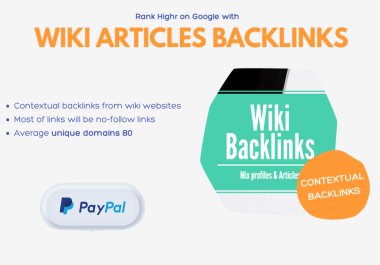 Get 500 Contextual backlinks from wiki websites