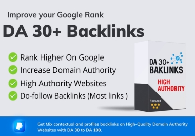 I will Create 100 DA30 to DA100 High Quality Backlinks