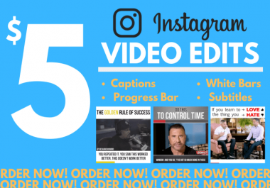 I will providing you with a INSTAGRAM VIDEO EDITING SERVICE
