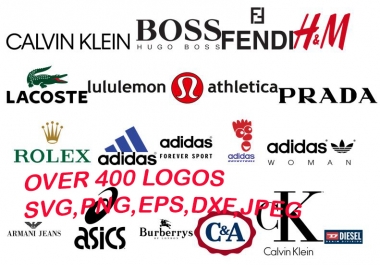 Fashion Brand Logos in SVG, EPS, PNG, DXF, JPEG,  Formats 4000 Pre Made Designs Mega Pack