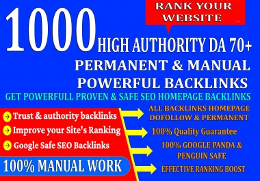 1000 HighAuthority Permanent Web2.0 PBN Homepage Backlinks With High DA/PA On Rank your Website