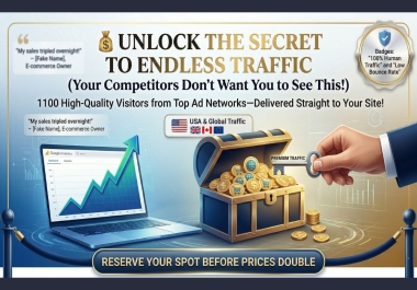 1100 Premium Organic Traffic from Top Ad Networks - Boost Your Website Visitors
