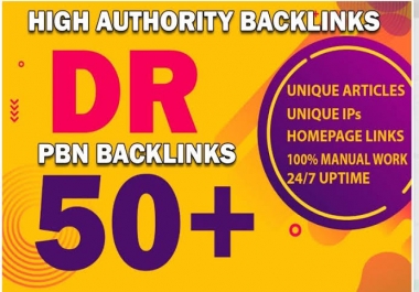 Build 50 PBN High DR 50 HomePage Dofollow Quality Backlinks