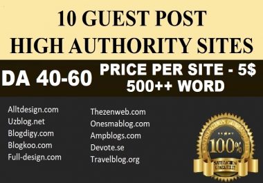 Cheap Offer - Write And Publish 10X Guest High Authority Sites