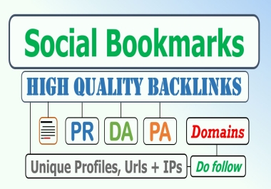 Social Bookmarking Panda safe with PR,  DA,  PA,  unique Url for higher visibility of your site