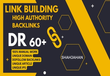 provide 30 High Authority dofollow backlinks DR 60+
