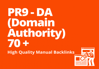 10 PR9 - DA Domain Authority 70+ Backlinks