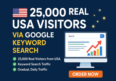 25,000 Real USA Visitors via Google Keyword Search