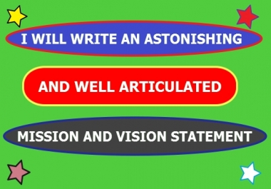 I will WRITE An Inspiring Mission And Vision Statement For Your Company
