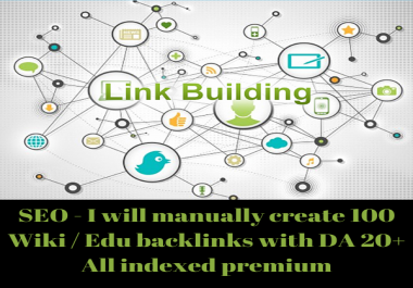 SEO - I will manually create 100 Wiki / Edu bonus backlinks with DA 20+