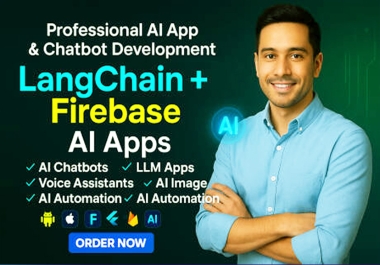 I will build AI Chatbot,  Voice Assistant & LLM Application with LangChain & Firebase
