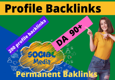 Create DA 90+ 40 high authority social media seo profile backlinks