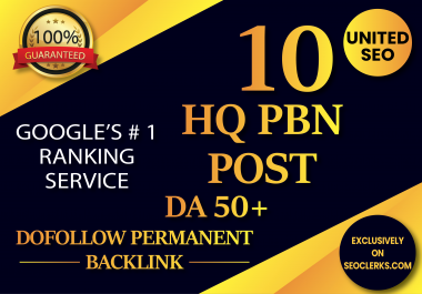 Build 10 High DA 60+ Powerfull PBN Dofollow Permanent Homepage Backlinks