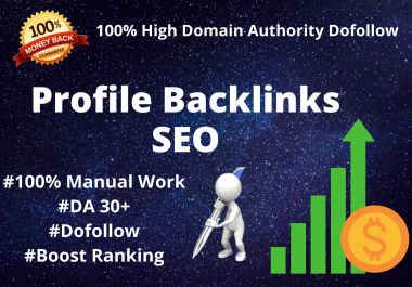 Create Manually High DA,  Dofollow Profile Backlinks SEO for High Ranking