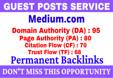 I Will Write And Publish 2 Guest Post On Medium DA 95,  PA 80 With Google Indexing Free