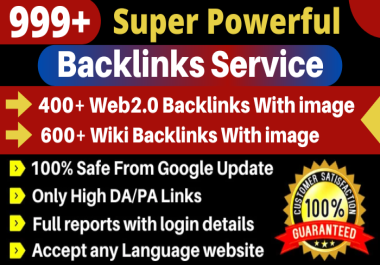 999+ High Domain Authority DA 90+ SEO Dofollow Powerful Mix Web2+Wiki Backlinks