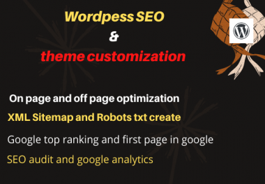 I will do expert wordpress theme customization and SEO optimization