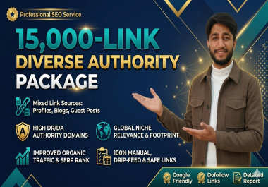 15,000-Link Diverse Authority Package &mdash Natural Link Profile for Safer Rankings
