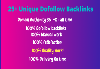 120+ high-quality DA dofollow backlinks Fast delivery Limited time Offer