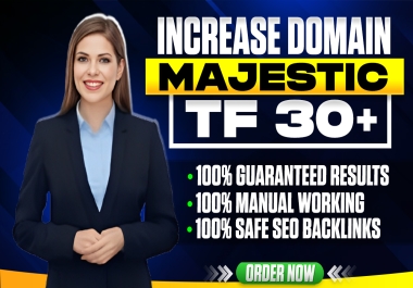 Increase Your Domain Majestic Trust Flow Rating TF 30+ Guaranteed With High Authority SEO Backlinks