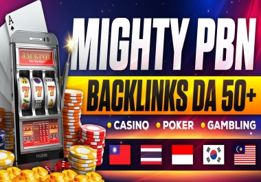 500 Mighty DA50+ Casino,  Poker Do-follow PBNs SEO Backlinks