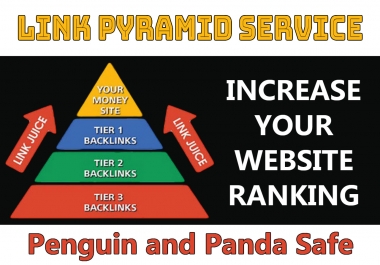 Build 5 step 3 tier Pyramid over 85+ high DA Tier-1,  Tier-2 With 3000 Tier-3 Backlinks for fast rank