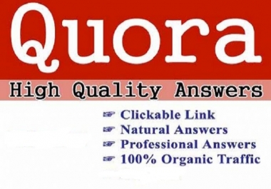 Get 10 High Quality And Professional QUORA Answers