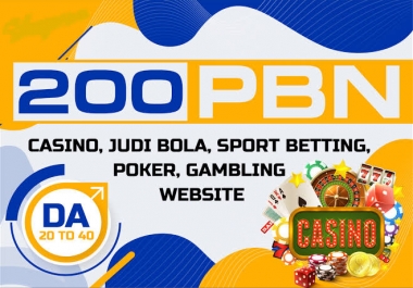 I Will do 200 poker WEB 2.0 PBNs DOFOLLOW BACKLINKS WITH DA 40+ PA 30+