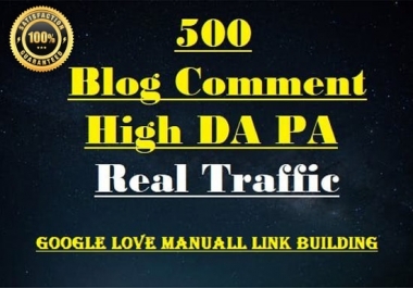 I will do 500 blog comments high DA PA dofollow high quality backlinks