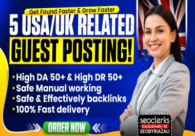 Write And Publish 5 Premium Guest Posts Contextual Backlinks on USA & UK Google News Approved Sites