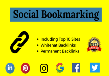 I will create top 100 Social bookmarking/bookmarks backlinks manually from High DA and old account