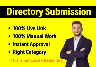 50 Instant Approve Directory Submissions for website ranking