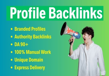 100 high da Profile Backlinks manually for white hat SEO Link building DA90+