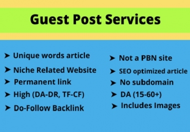 I will do high authority guest post outreach and backlinks