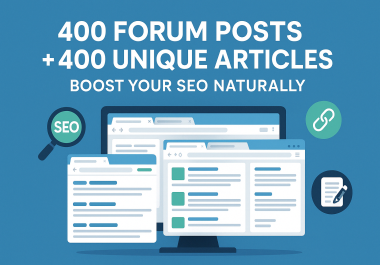 Post 400 Forum Article Backlinks with 400 Unique Niche Articles for SEO Boost