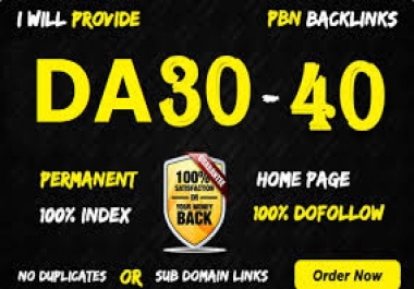 10 Manually build permanent DOFollow DA 30+ PBN high authority backlinks