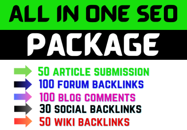 ALL IN ONE SEO Backlinks Package for your website ranking on Google