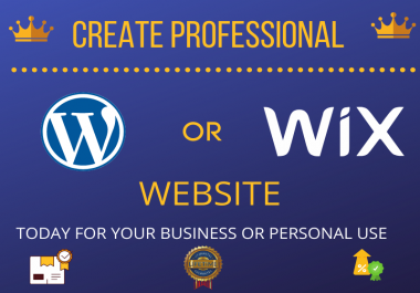 I will design an amazing WordPress or Wix website for you business or personal use