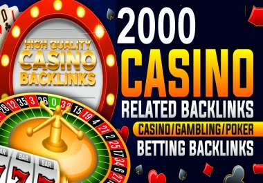 Casino SEO 2000 Dofollow Backlinks Package Improve Rank Poker,  Gambling,  Slot,  Toto,  Judi Websites