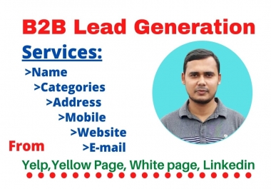 I will do b2b lead generation targeted email list, web scraping and web Research 50 Leads.