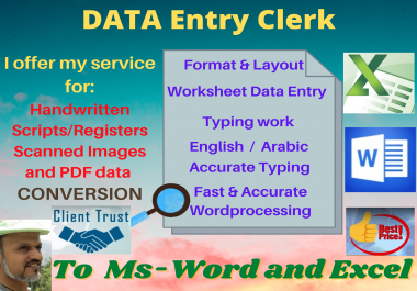 Convert your voice,  handwritten and scanned data to MS-Word or MS-Excel
