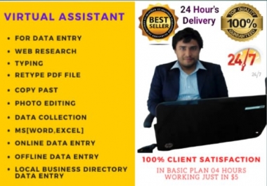 I will do all types of data entry,  b2b lead generation,  email list building and web research