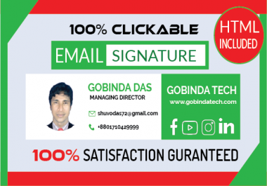 I will Design HTML email signatures or clickable email signature Design