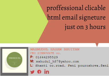 I will create a clickable Html email signature for Gmail,  yahoo,  outlook etc.